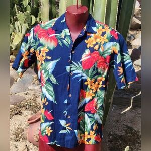 Vibrant Tropical Floral Men's Shirt Anthiriums